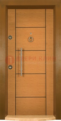Коричневая входная дверь c МДФ панелью ЧД-13 в частный дом в Уфе