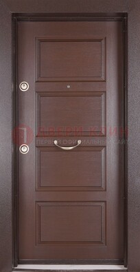 Коричневая входная дверь c МДФ панелью ЧД-28 в частный дом в Уфе