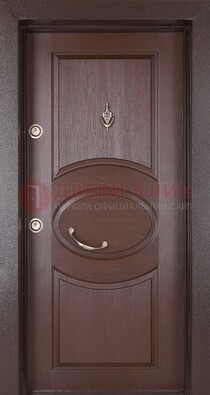 Коричневая входная дверь c МДФ панелью ЧД-36 в частный дом в Уфе