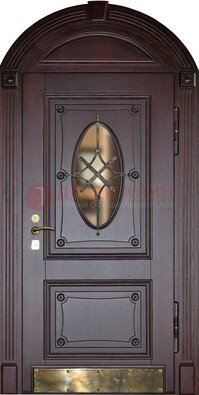 Арочная металлическая дверь с виноритом ДА-38 в Уфе