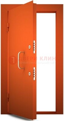 Оранжевая стальная бронированная дверь с нитроэмалью ДБ-2 в Уфе