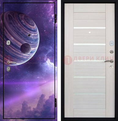 Стальная дверь с фотопечатью планеты ДФ-19 в Уфе