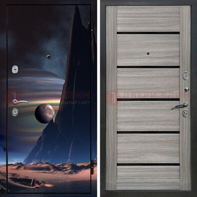 Стальная дверь с фотопечатью космоса ДФ-49 в Уфе