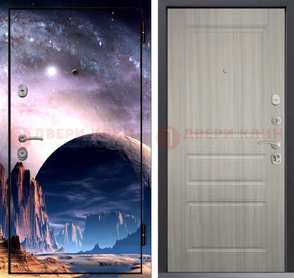 Железная дверь с фотопечатью космоса и планеты ДФ-50 в Уфе