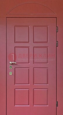 Красная стальная дверь с верхней фрамугой ДФГ-13 в Уфе