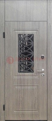 Металлическая дверь Винорит стекло и ковка с фрамугой ДФГ-33 в Уфе