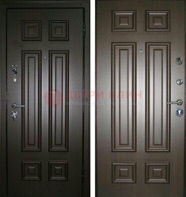 Темная металлическая дверь с МДФ ДМ-136 в квартиру в Уфе