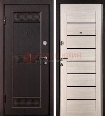 Темная стальная дверь с МДФ ДМ-147 для улицы в Сочи