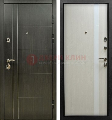Морозостойкая темная металлическая дверь с МДФ ДМ-164 в Уфе