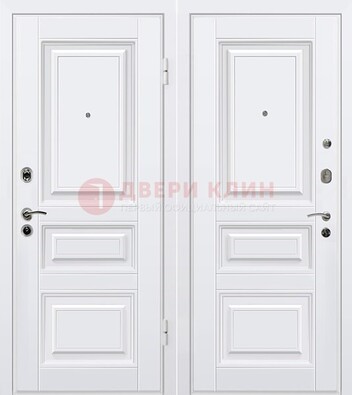 Белая металлическая дверь с МДФ ДМ-179 в Краснодаре
