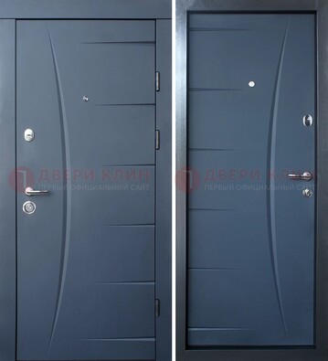 Серая входная дверь с фигурной фрезеровкой МДФ ДМ-213 в Туле