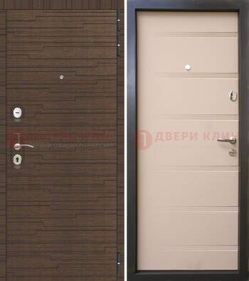 Коричневая  железная дверь c фрезерованной МДФ ДМ-248 в Уфе