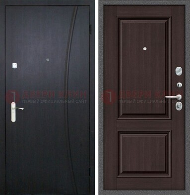 Темная стальная дверь с МДФ панелями ДМ-362 в Уфе