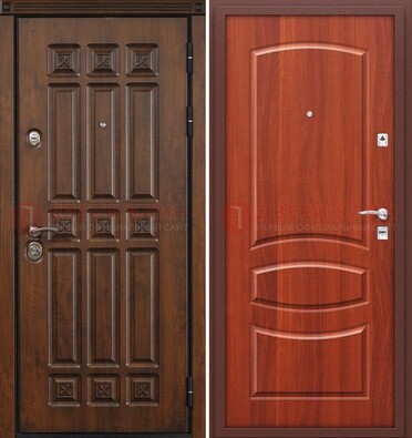 Темная металлическая дверь с МДФ и узором ДМ-364 в Уфе