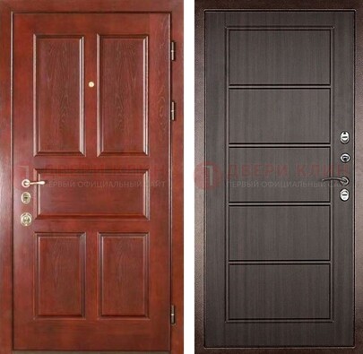 Красная металлическая дверь с МДФ в квартиру ДМ-387 в Уфе