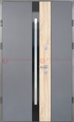 Полуторная металлическая дверь с МДФ ДМ-503 в Уфе