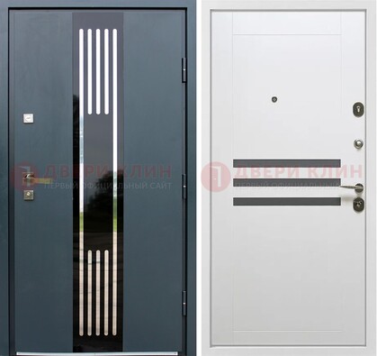 Темная квартирная дверь с разными МДФ ДМ-504 в Уфе