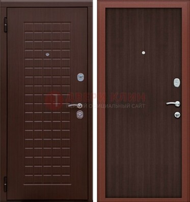 Коричневая металлическая дверь с МДФ ДМ-78 в квартиру в Уфе