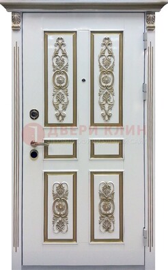 Входная дверь с массивом дуба в белом цвете ДМД-62 в Уфе
