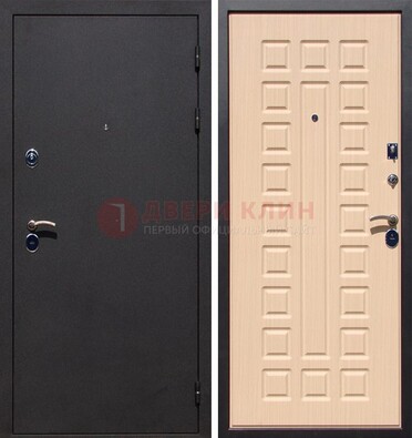Черная стальная дверь с порошковым окрасом МДФ внутри ДП-102 в Уфе