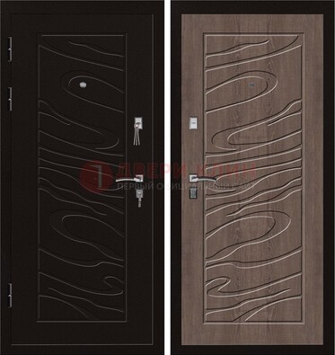 Темная железная дверь с порошковым окрасом ДП-127 в Уфе