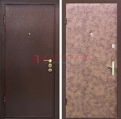 Коричневая входная дверь с порошковым покрытием ДП-147 в Уфе
