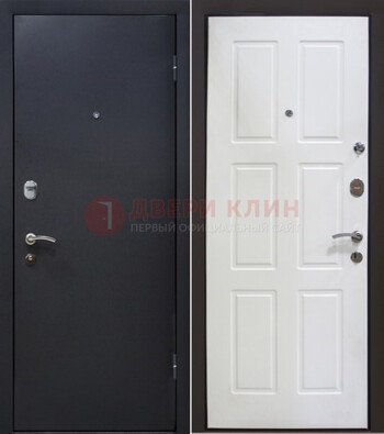 Черная металлическая дверь с порошковым покрытием ДП-193 в Уфе