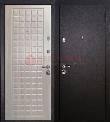Черная входная дверь с порошковым покрытием ДП-206 в Уфе