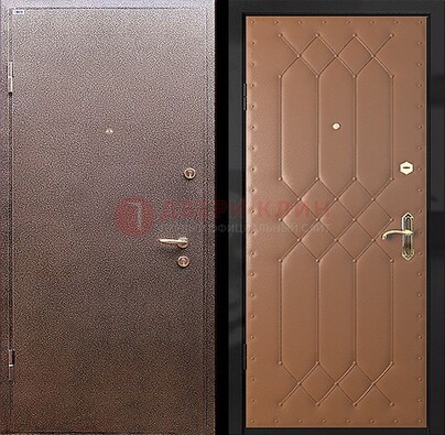 Коричневая металлическая дверь с порошковым окрасом ДП-22 в Уфе