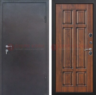 Темная входная дверь с порошковым покрытием с МДФ панелью ДП-235 в Уфе