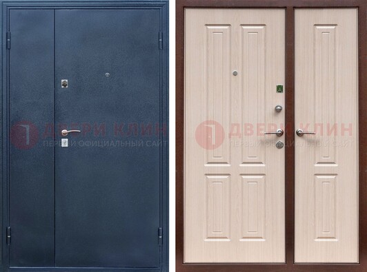 Двустворчатая стальная дверь с порошковым напылением и МДФ ДП-239 в Уфе