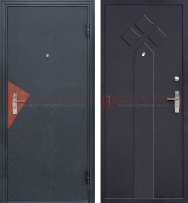 Черная входная дверь с порошковым напылением и узором внутри ДП-241 в Ставрополе