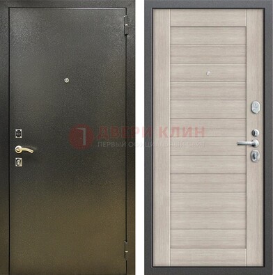 Стальная темно-серая дверь с порошковой отделкой и МДФ панелью ДП-278 в Уфе