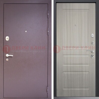 Темная стальная дверь с порошковым окрасом и МДФ ДП-310 в Уфе