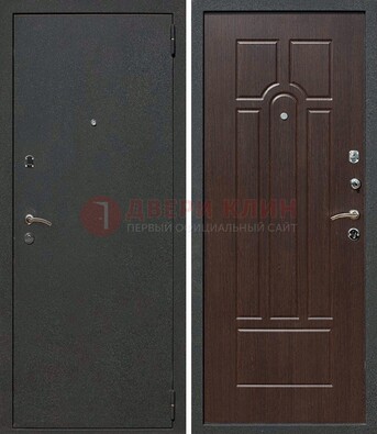 Черная металлическая дверь с порошковым окрасом ДП-47 в Уфе
