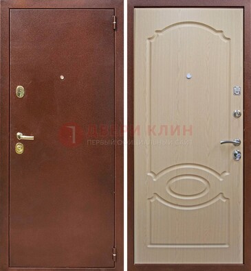 Коричневая металлическая дверь с порошковым окрасом ДП-76 в Уфе