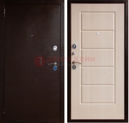 Коричневая металлическая дверь с порошковым окрасом ДП-92 в Уфе