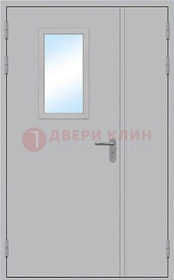 Белая входная техническая дверь со стеклянной вставкой ДПП-10 в Уфе
