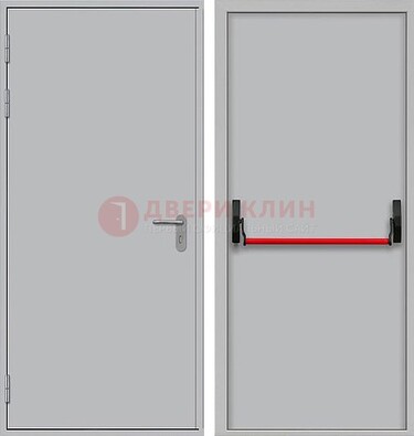 Белая металлическая противопожарная дверь с длинной ручкой ДПП-14 в Уфе