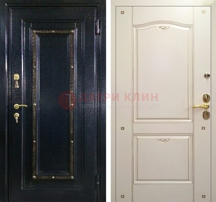Парадная дверь с золотистым декором ДПР-3 в квартиру в Уфе