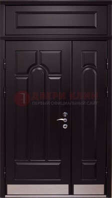 Парадная дверь с металлическими вставками ДПР-47 и фрамугой в Самаре