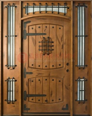 Парадная дверь с коваными элементами ДПР-68 в коттедж в Уфе
