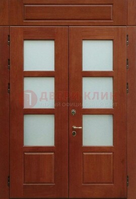 Металлическая парадная дверь со стеклом ДПР-69 для загородного дома в Дмитрове