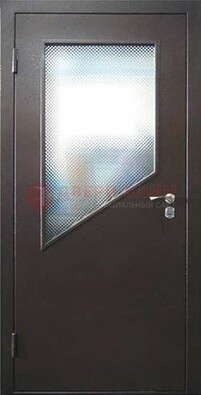 Стальная дверь со стеклом ДС-5 в кирпичный коттедж в Уфе