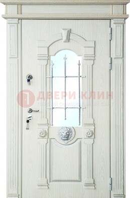 Герметичная входная дверь со стеклом и ковкой с украшением ДСК-64 в Уфе