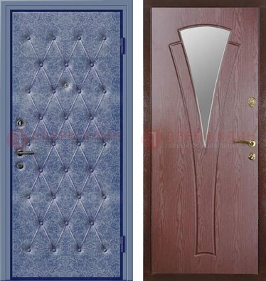 Синяя железная дверь с винилискожей ДВ-39 в Уфе