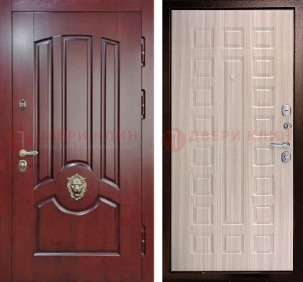 Темно-красная входная дверь с виноритом ДВТ-234 в Уфе