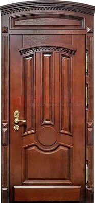 Темная стальная дверь с виноритом и фрамугой ДВТ-238 в Уфе