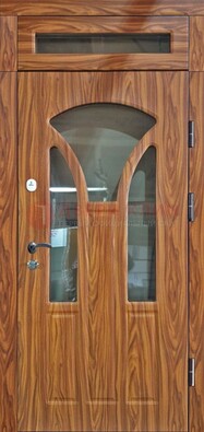 Коричневая классическая входная дверь с виноритом ДВТ-66 в Уфе
