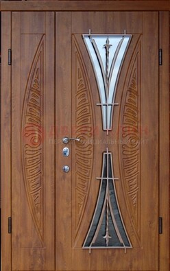 Входная классическая дверь с терморазрывом и коричневым МДФ ДВТ-76 в Уфе